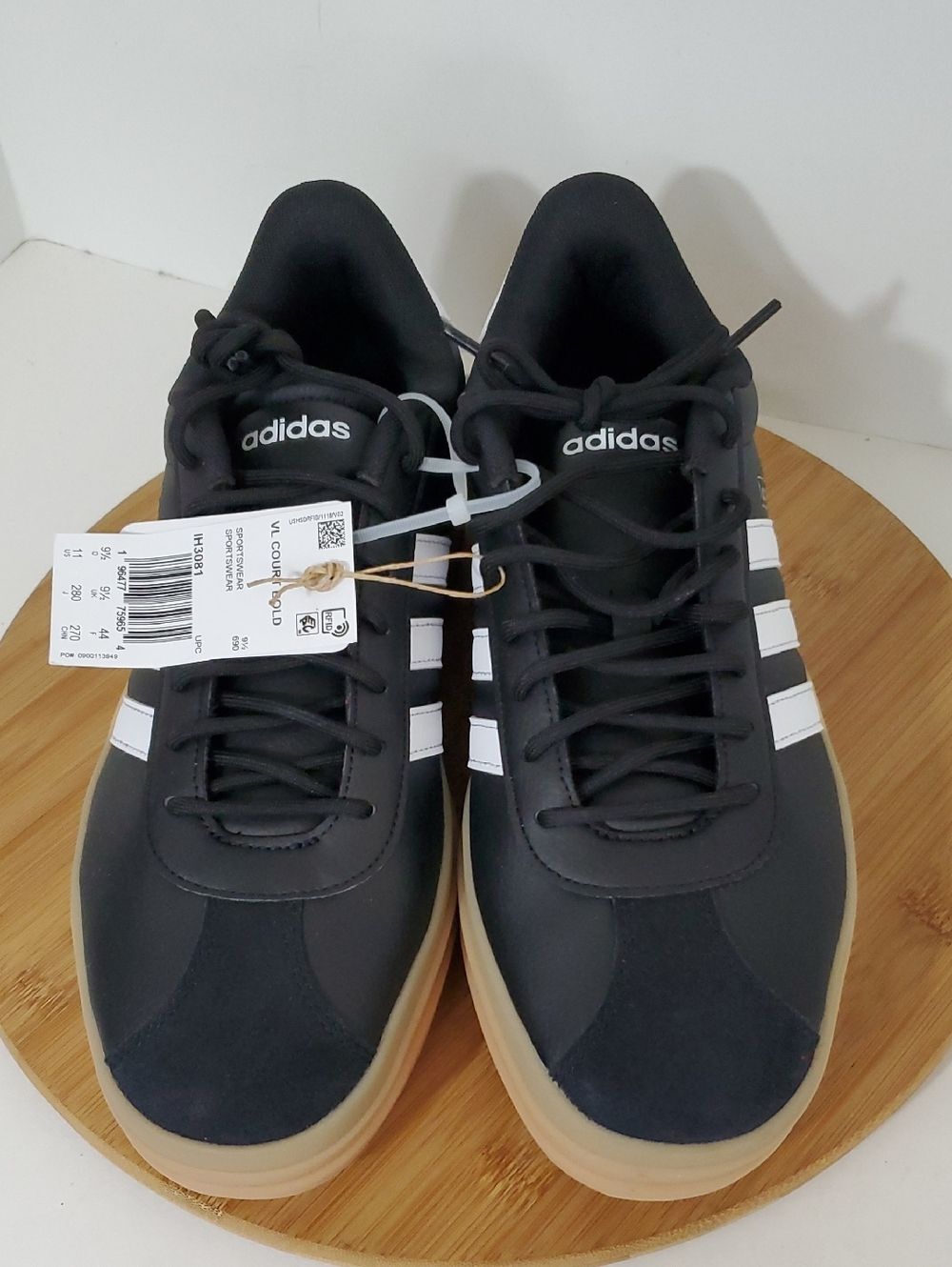 adidas VL Court Bold Platform Sneakers Black White Women's Size 11 NWT - Picture 2 of 7